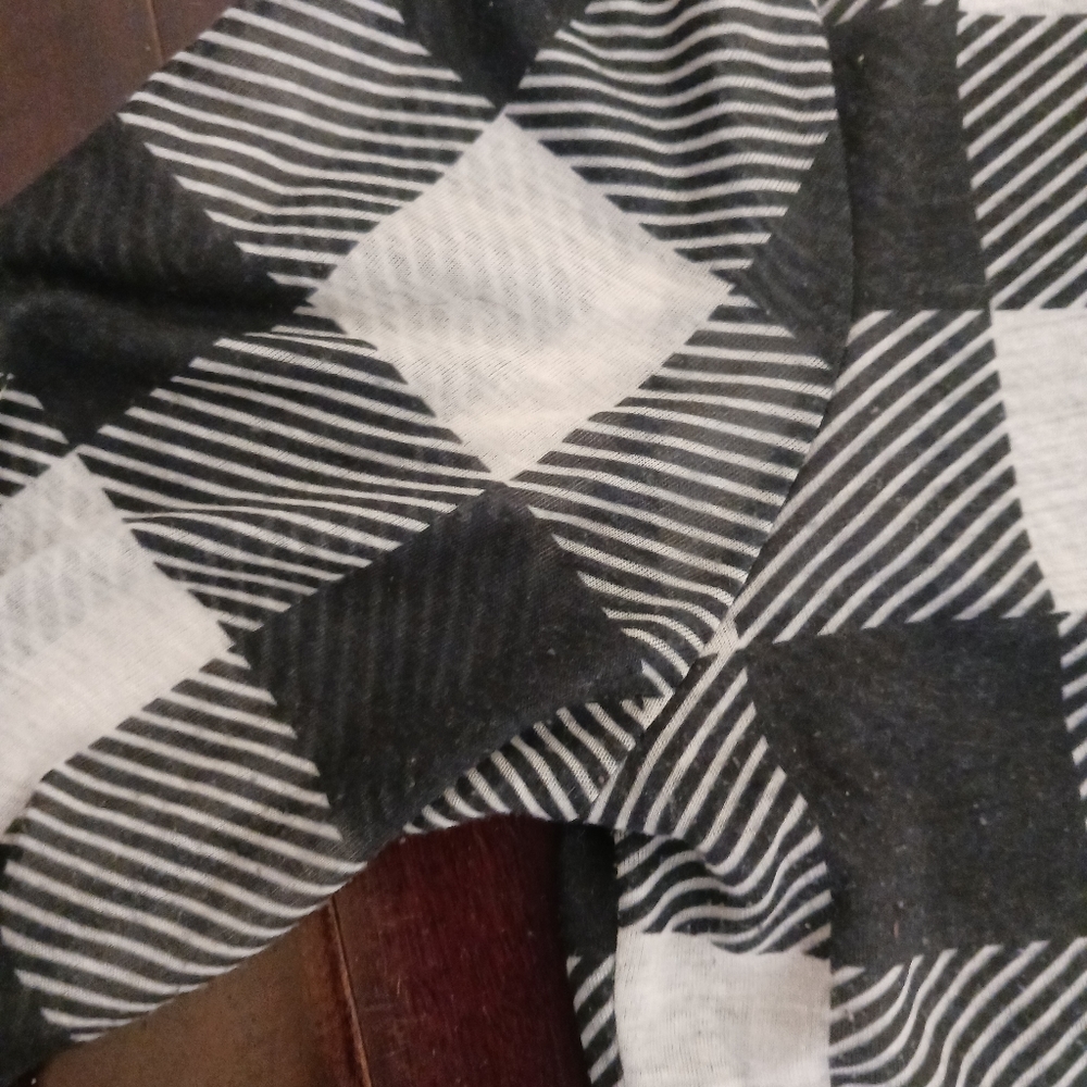 Rag & Bone T-shirt Black White Houndstooth Top Long Sleeve - Picture 5 of 8